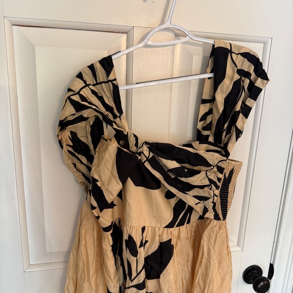 New! Anthropologie LetMeBe Palm Printed One Shoulder Maxi Dress 45477 - Picture 6 of 14